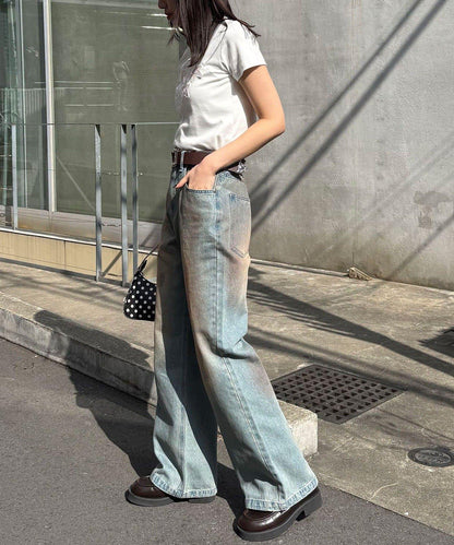 復古風微喇牛仔褲