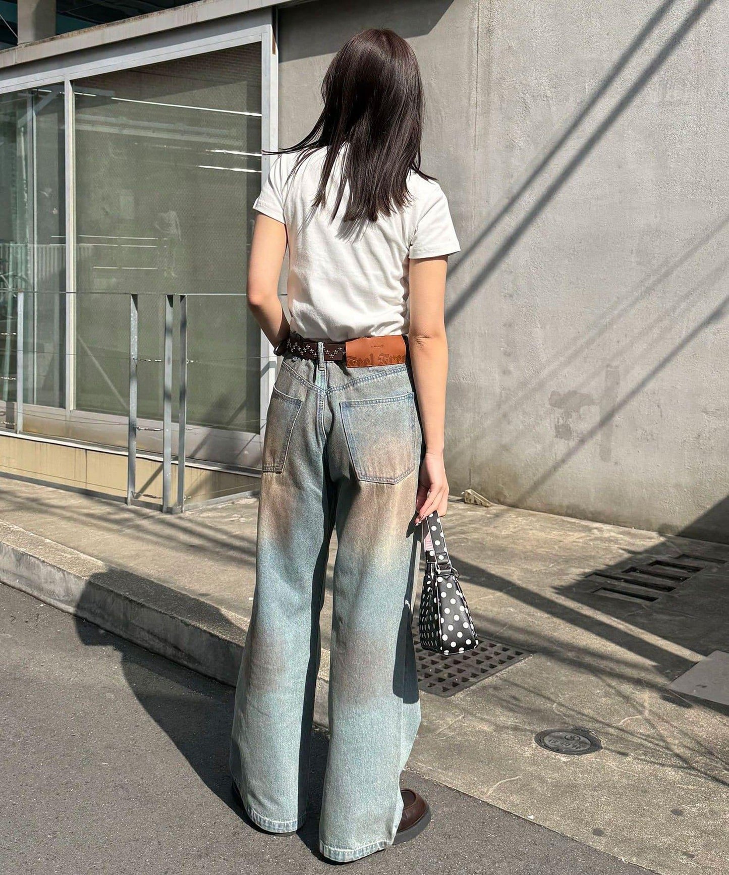 復古風微喇牛仔褲