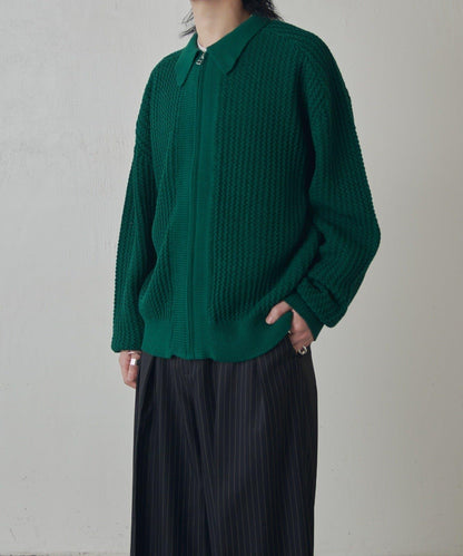 莉莉紗線拉鍊針織短外套