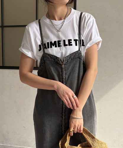 JAIMELETHE 植絨logo字母設計 T恤