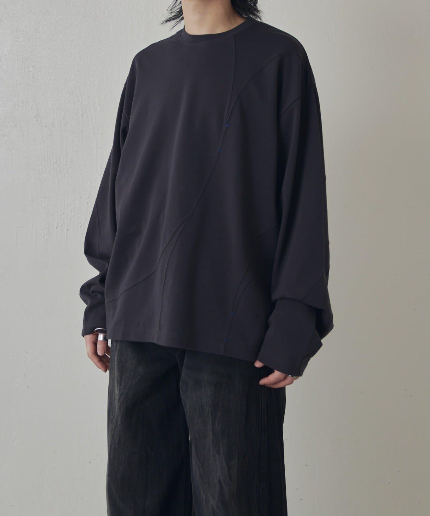 隨機拼接設計 長袖T恤