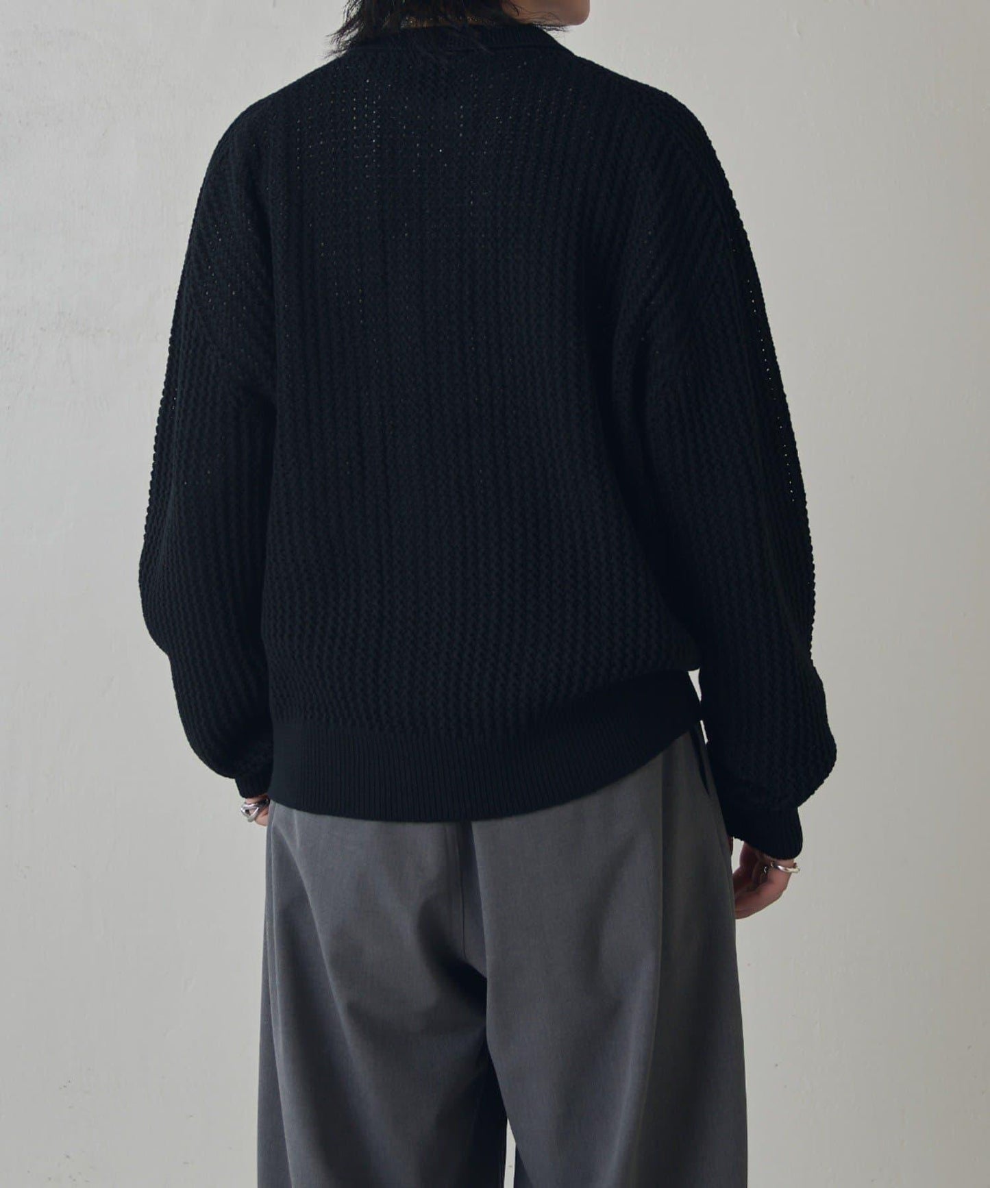 莉莉紗線拉鍊針織短外套