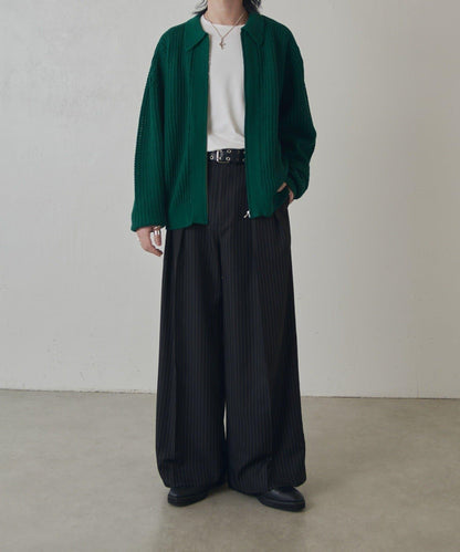 莉莉紗線拉鍊針織短外套