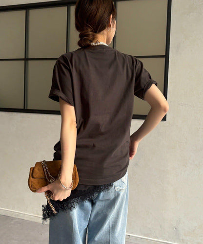 JAIMELETHE 植絨logo字母設計 T恤