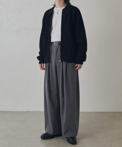 莉莉紗線拉鍊針織短外套