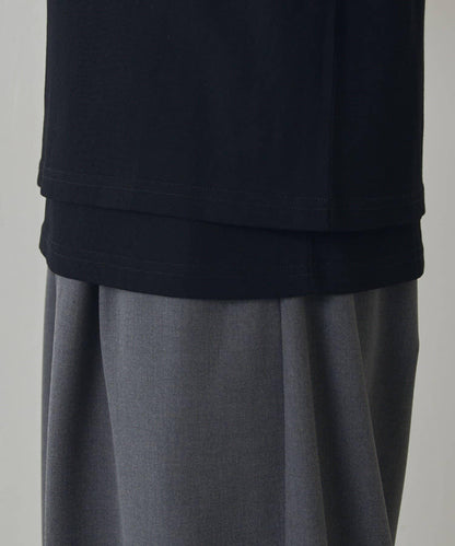 疊搭亨利領長袖T恤