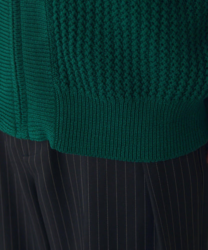 莉莉紗線拉鍊針織短外套