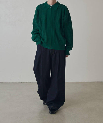 莉莉紗線拉鍊針織短外套