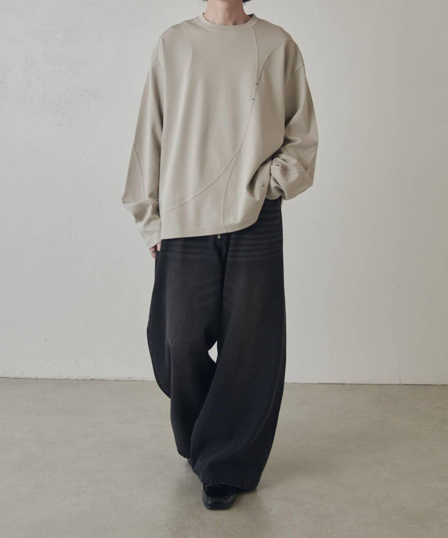 隨機拼接設計 長袖T恤