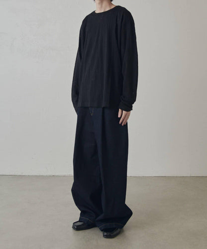 拼接透紗套頭上衣