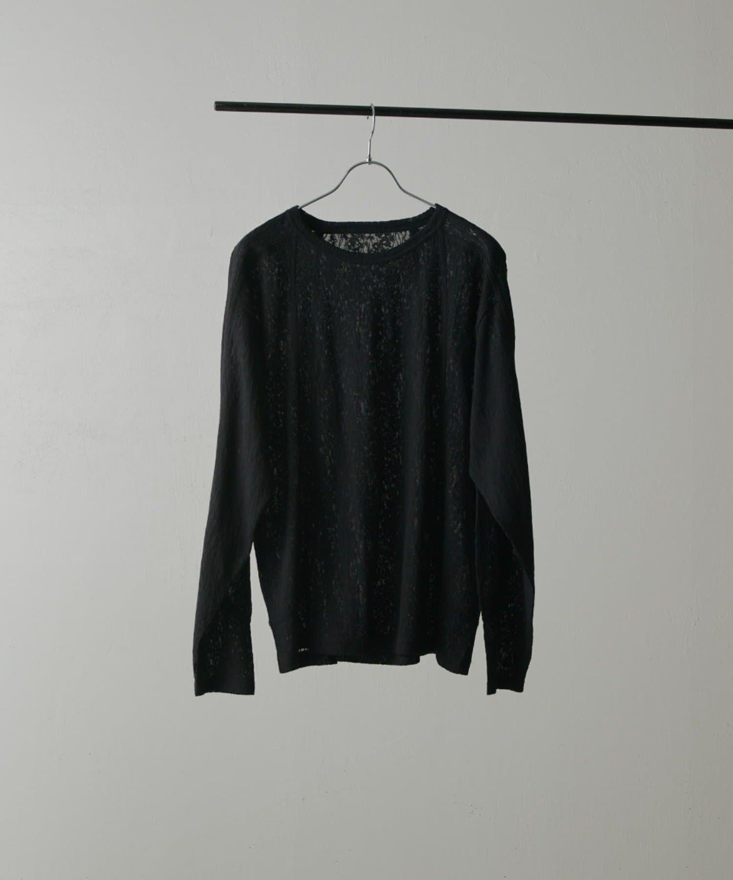 拼接透紗套頭上衣