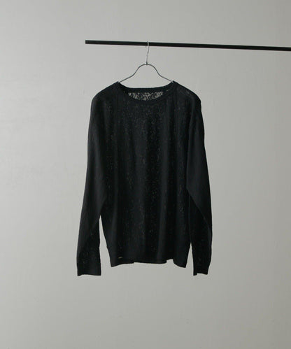 拼接透紗套頭上衣