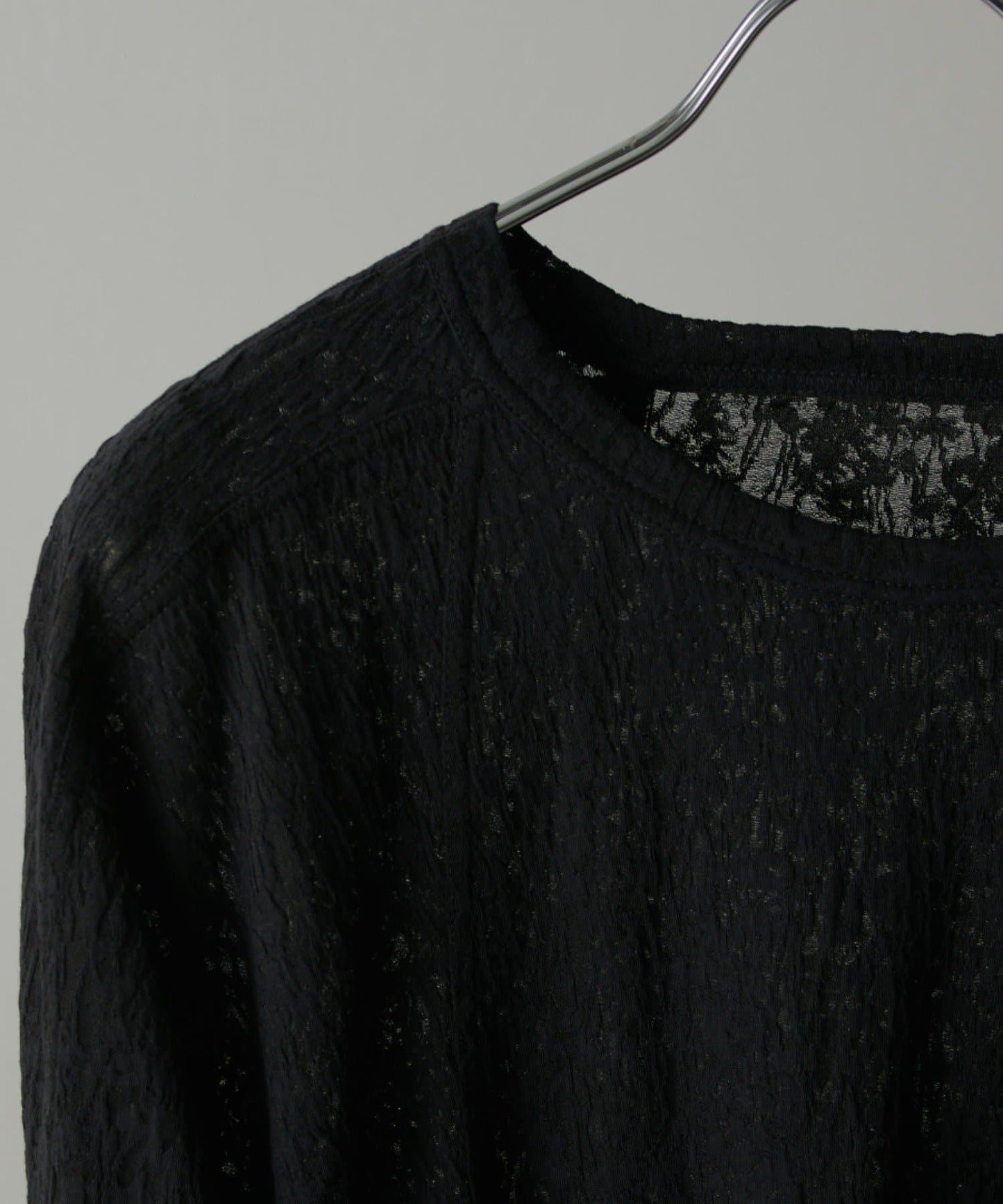 拼接透紗套頭上衣