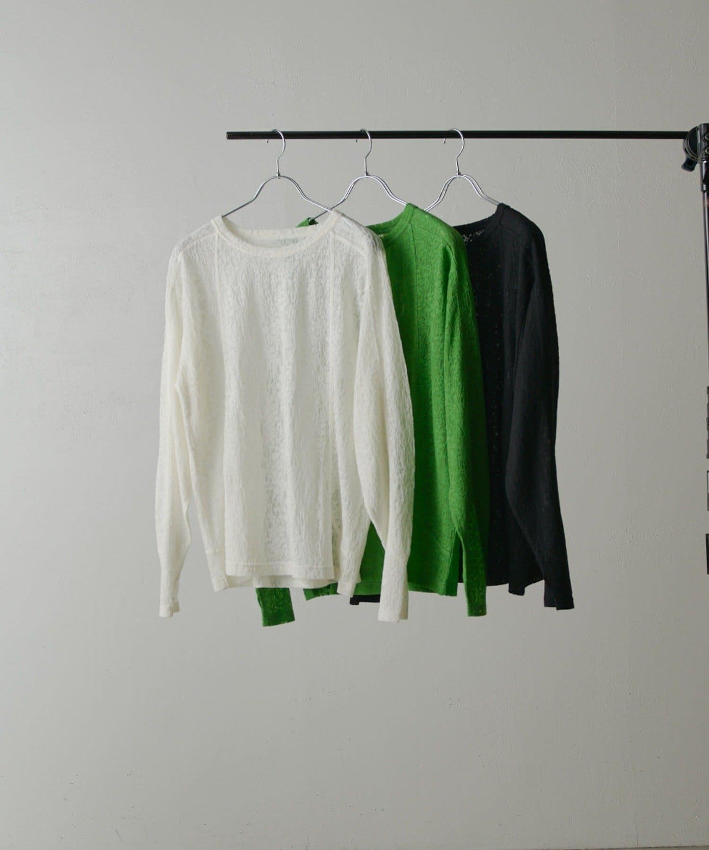 拼接透紗套頭上衣