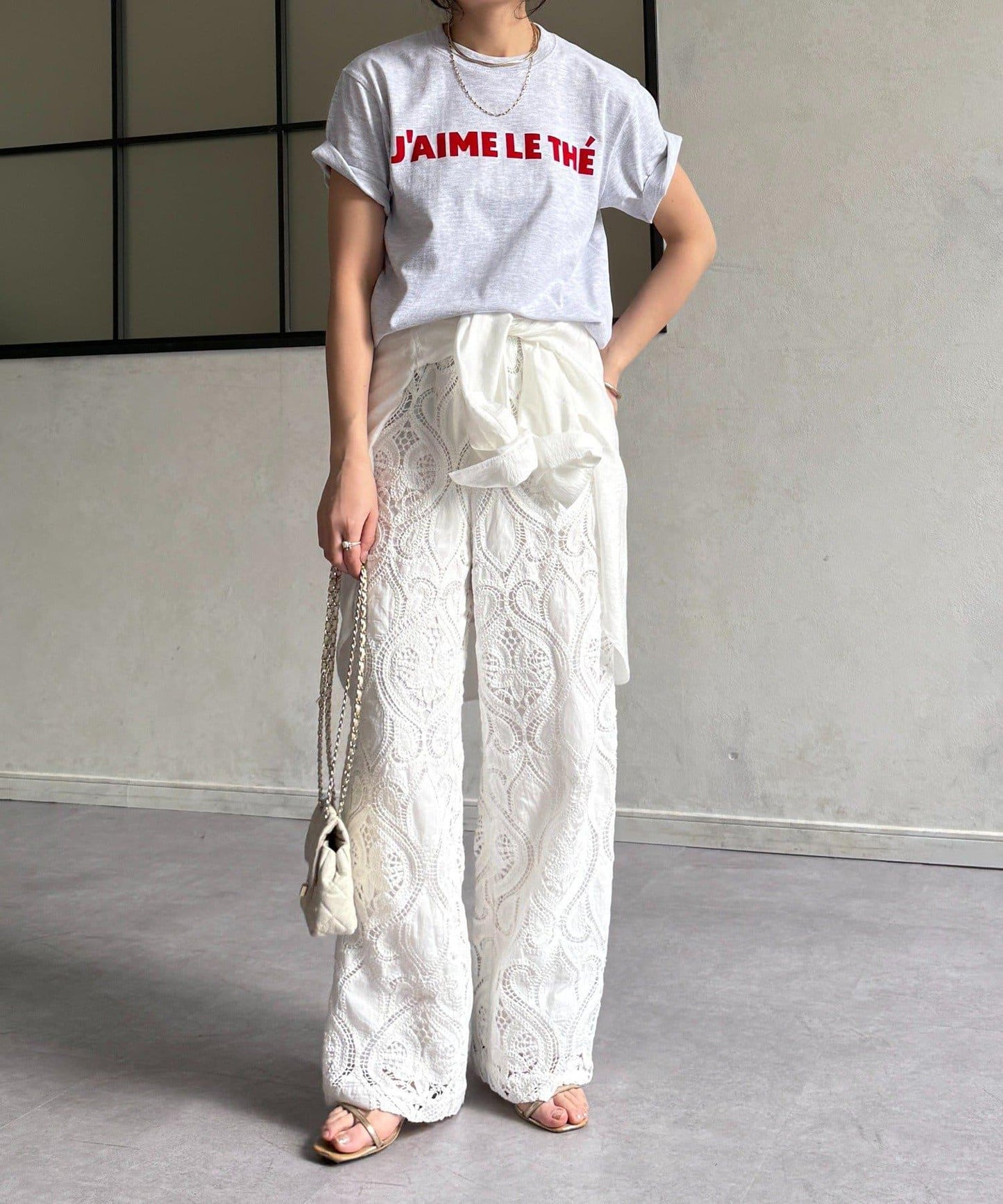 JAIMELETHE 植絨logo字母設計 T恤