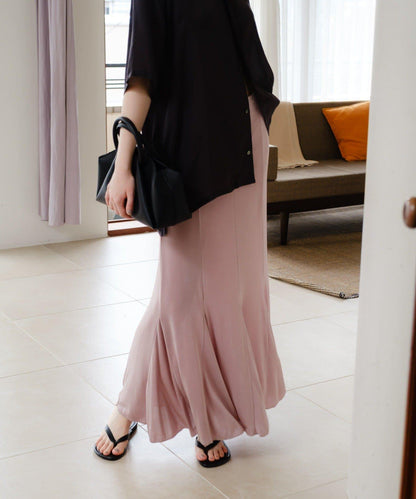 透紗傘型羅紋半身裙