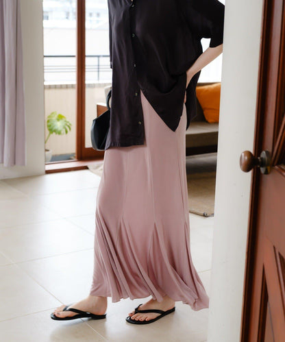 透紗傘型羅紋半身裙