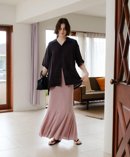 透紗傘型羅紋半身裙