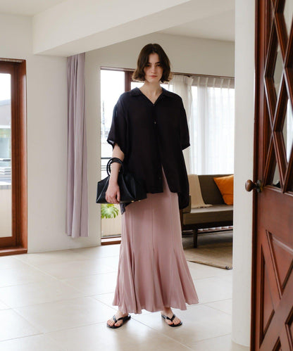 透紗傘型羅紋半身裙