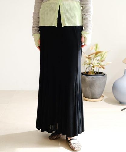 透紗傘型羅紋半身裙