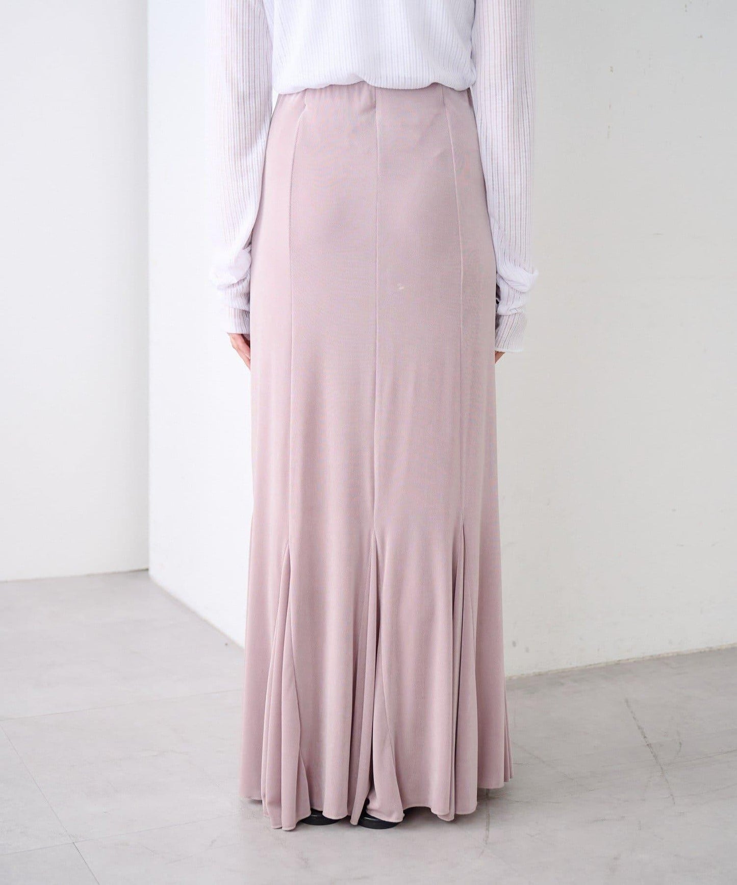 透紗傘型羅紋半身裙