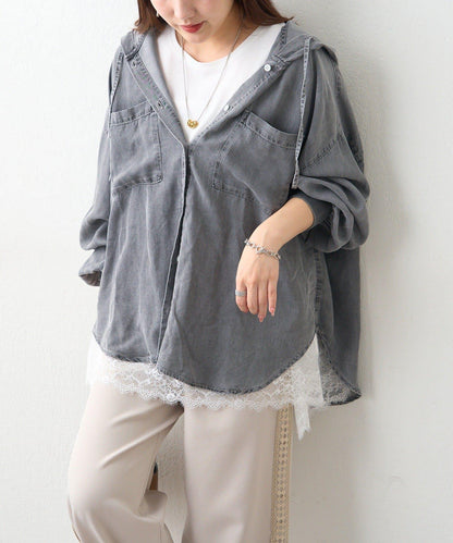 搭配性強 成人休閒風 2WAY設計 牛仔襯衫