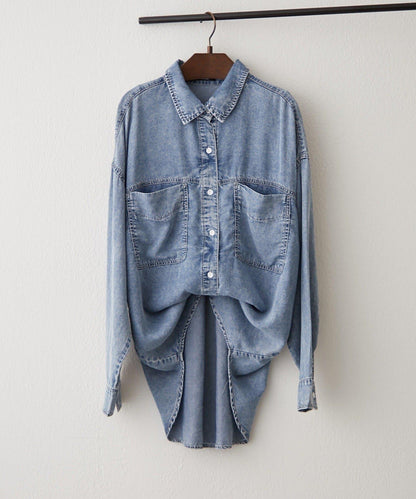 搭配性強 成人休閒風 2WAY設計 牛仔襯衫