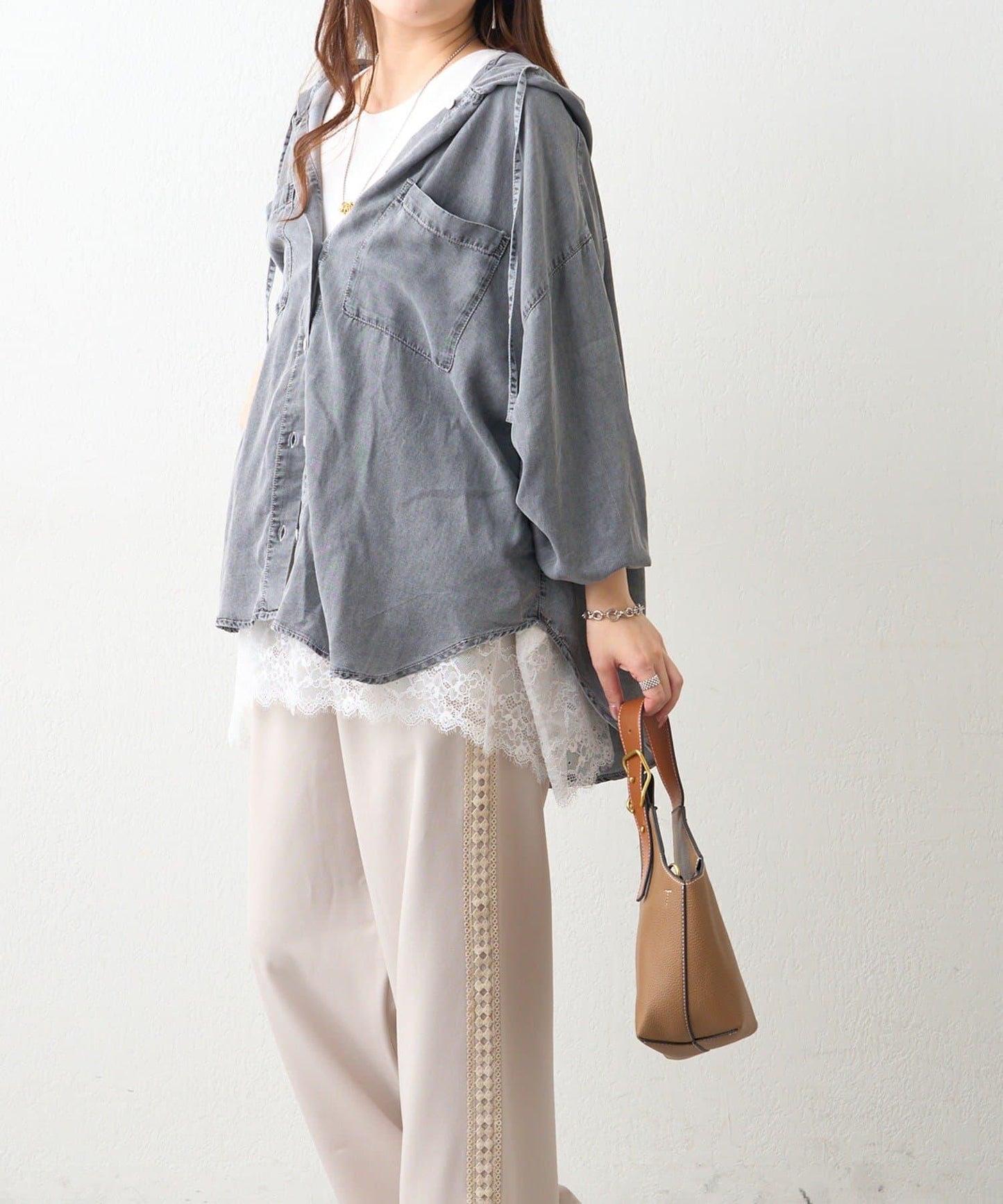 搭配性強 成人休閒風 2WAY設計 牛仔襯衫