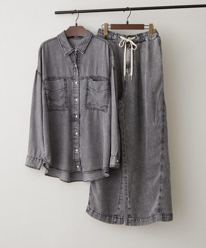 搭配性強 成人休閒風 2WAY設計 牛仔襯衫