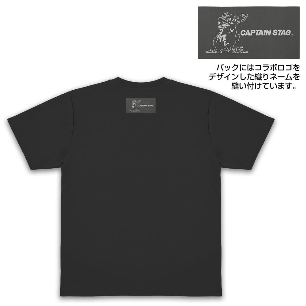 《搖曳露營》×キャプテンスタッグ M碼 速幹T恤 BLACK