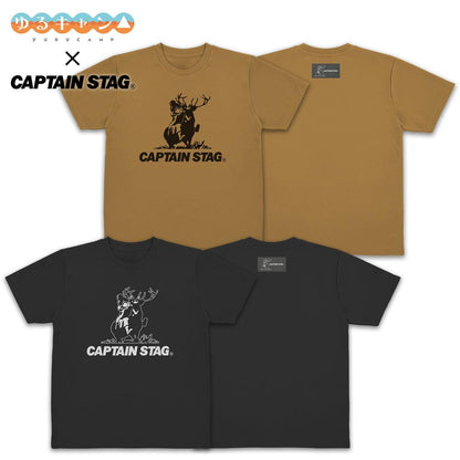 《搖曳露營》×キャプテンスタッグ M碼 速幹T恤 BLACK