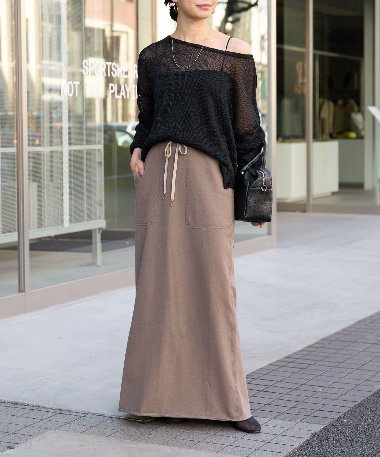 舒適穿著感 休閒風 長款半身裙