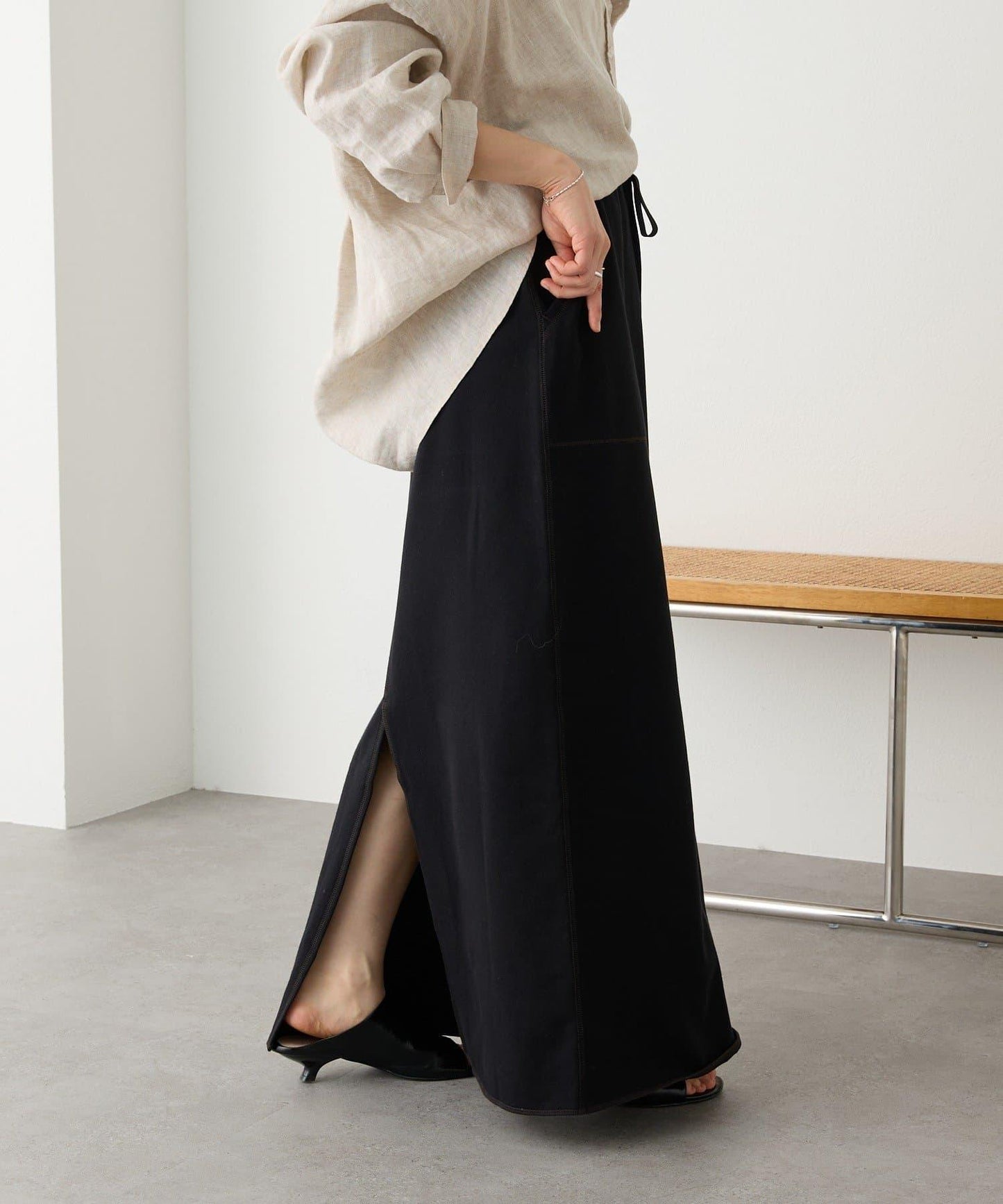 舒適穿著感 休閒風 長款半身裙