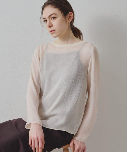 Drawing Numbers 三醋酸混紡透紗襯衫