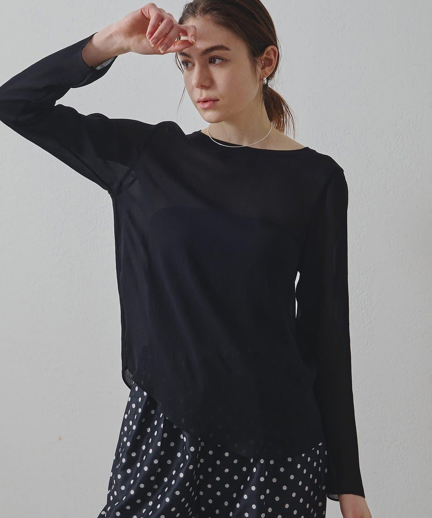 Drawing Numbers 三醋酸混紡透紗襯衫