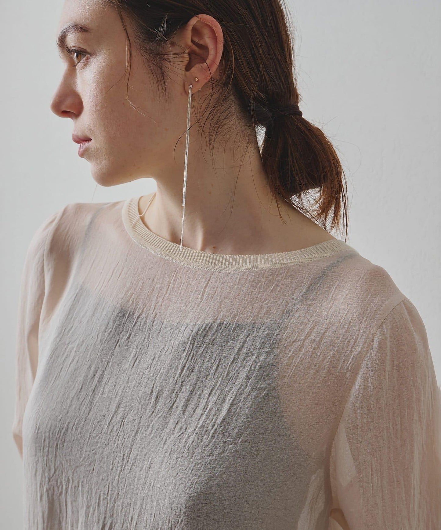 Drawing Numbers 三醋酸混紡透紗襯衫