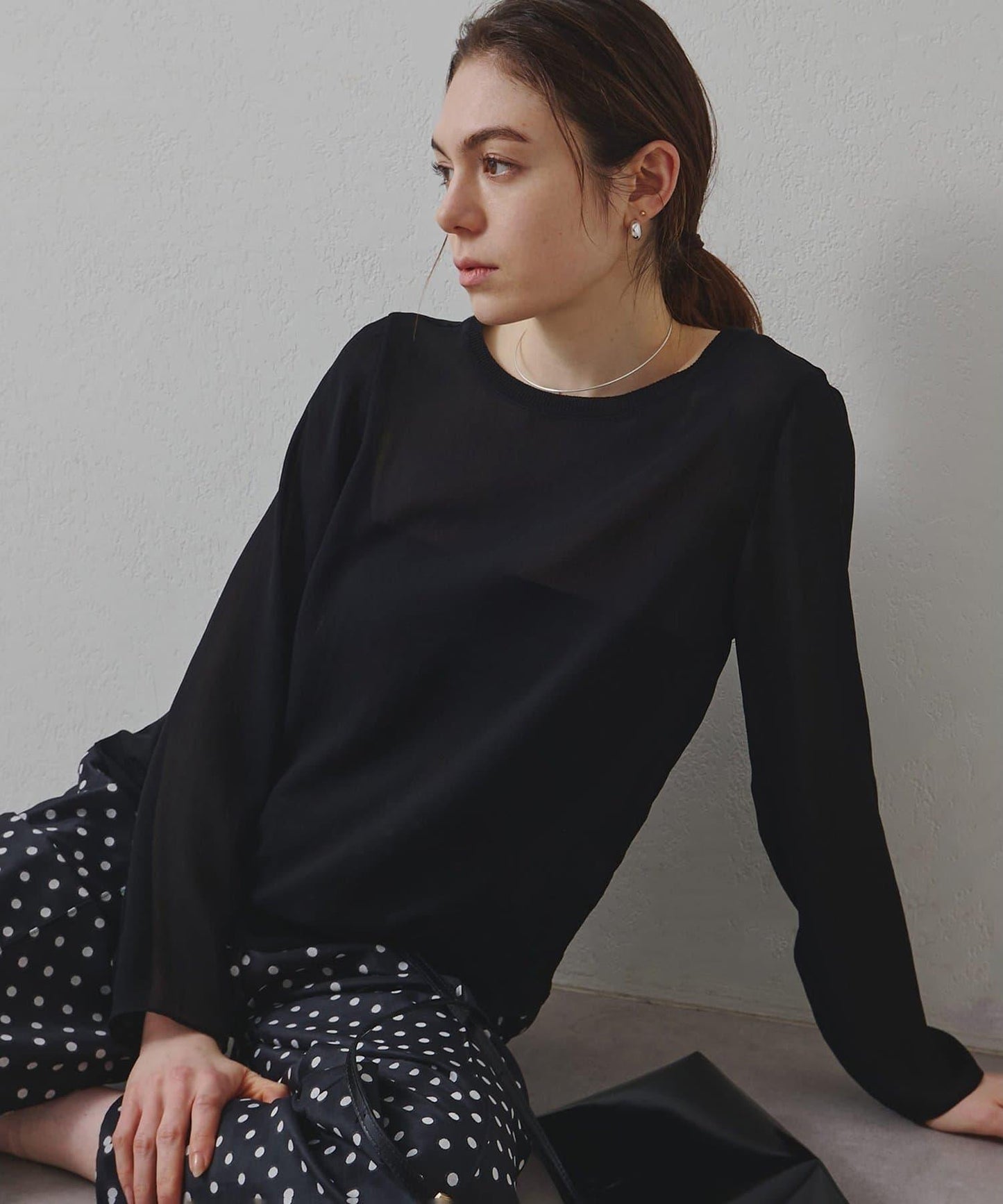 Drawing Numbers 三醋酸混紡透紗襯衫