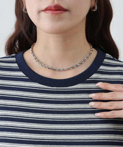 多色條紋短款T恤