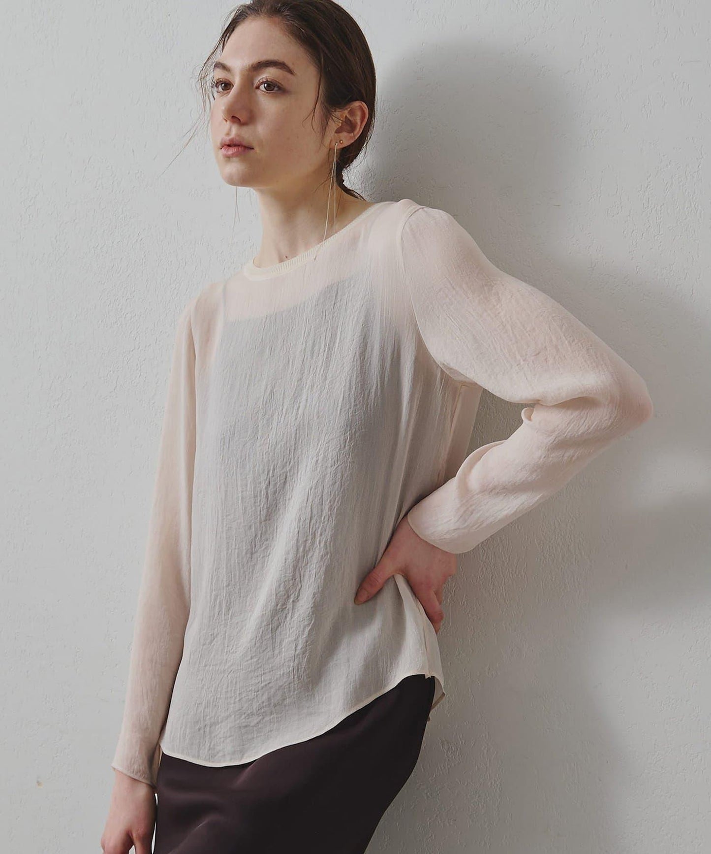 Drawing Numbers 三醋酸混紡透紗襯衫