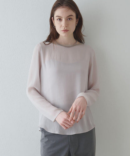 Drawing Numbers 三醋酸混紡透紗襯衫