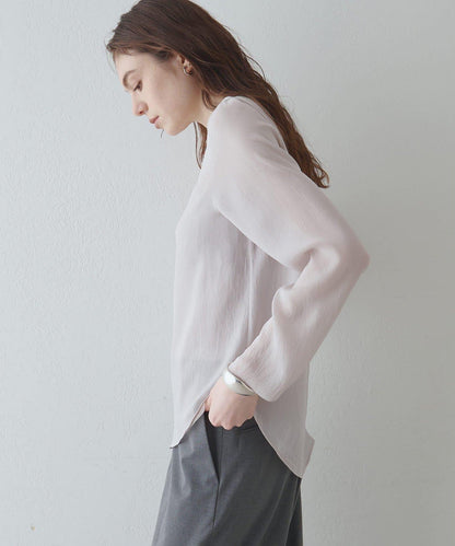 Drawing Numbers 三醋酸混紡透紗襯衫