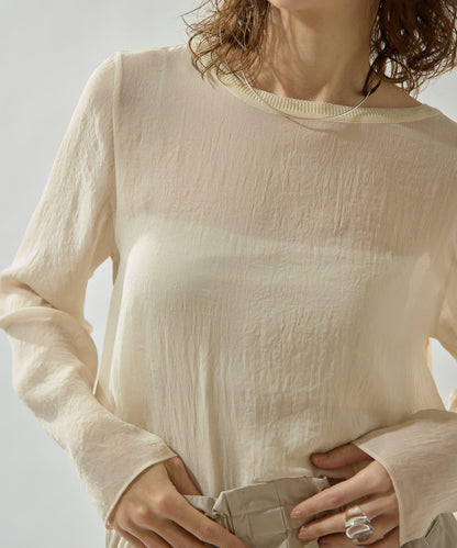 Drawing Numbers 三醋酸混紡透紗襯衫