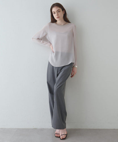 Drawing Numbers 三醋酸混紡透紗襯衫