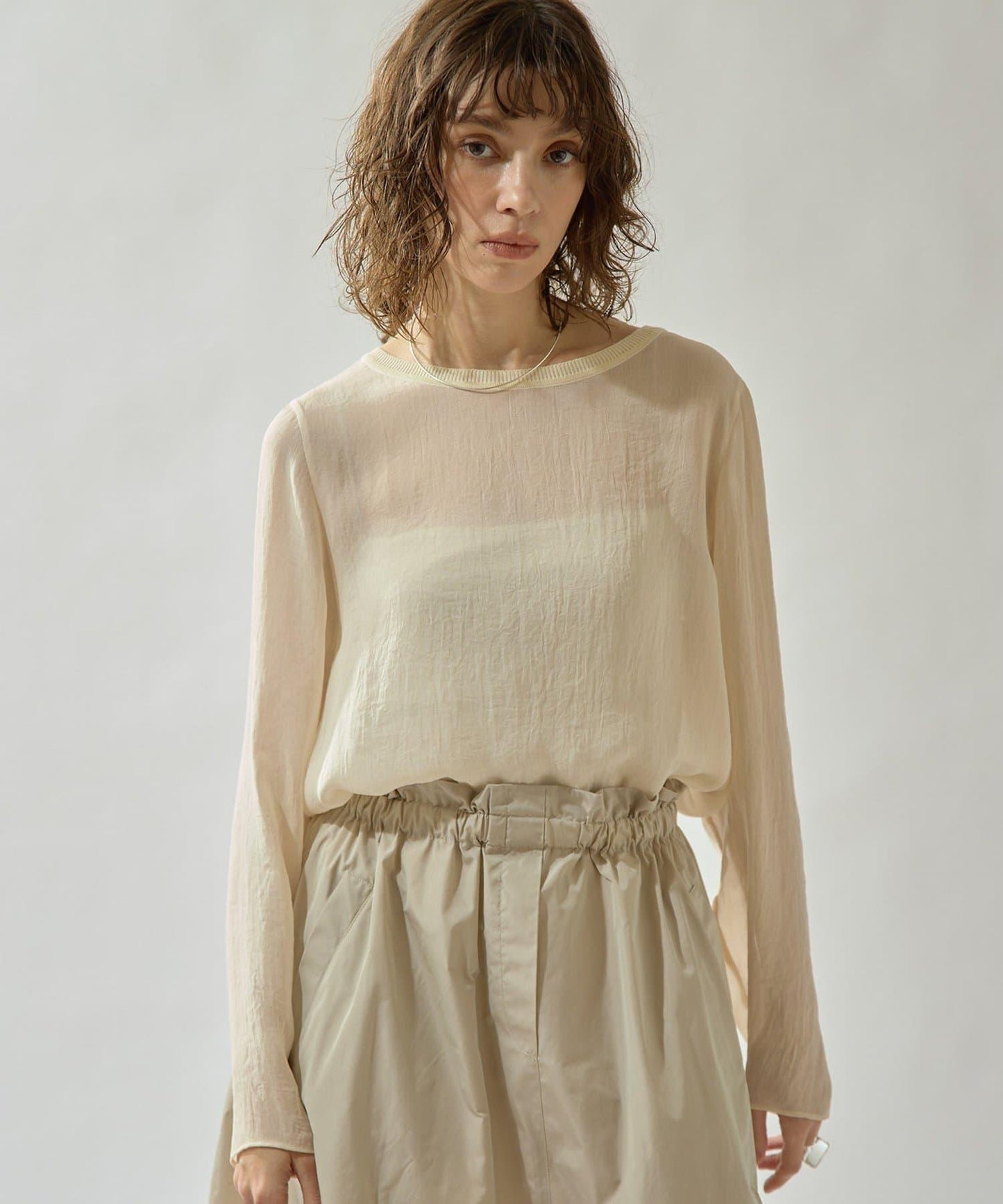 Drawing Numbers 三醋酸混紡透紗襯衫