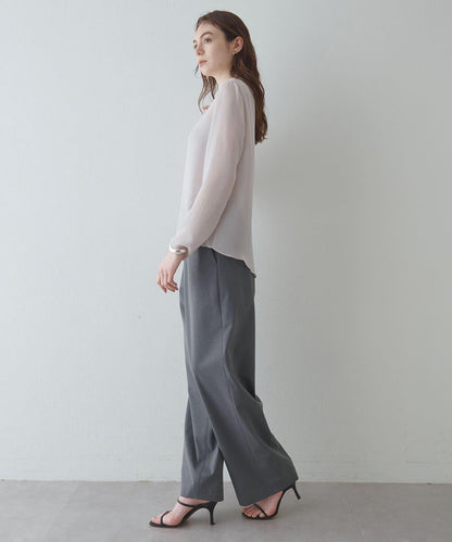 Drawing Numbers 三醋酸混紡透紗襯衫