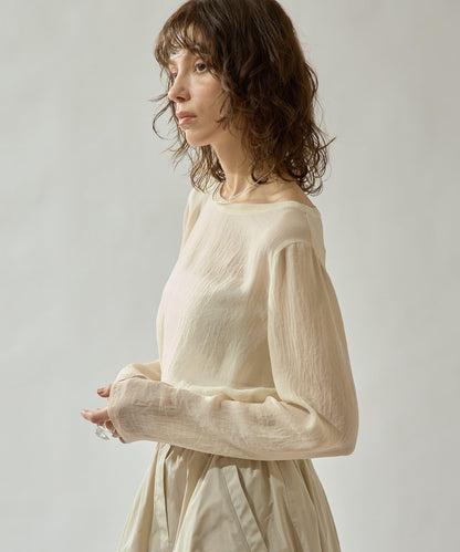 Drawing Numbers 三醋酸混紡透紗襯衫