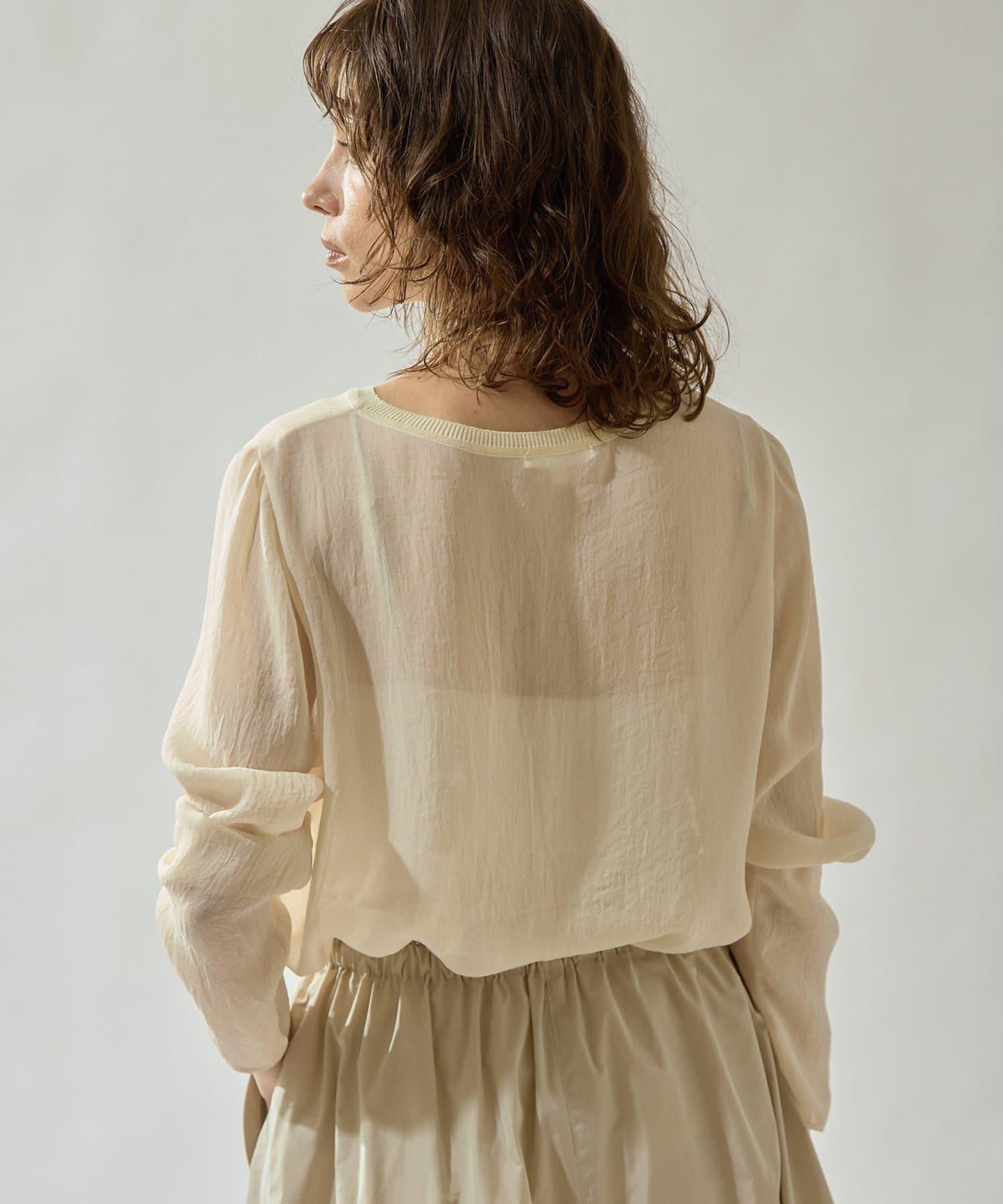 Drawing Numbers 三醋酸混紡透紗襯衫