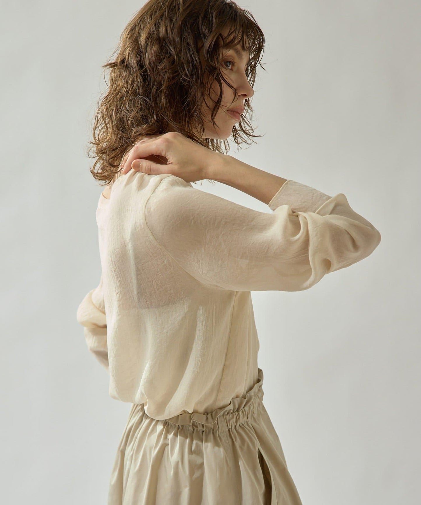 Drawing Numbers 三醋酸混紡透紗襯衫