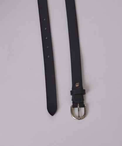 植鞣皮細版腰帶