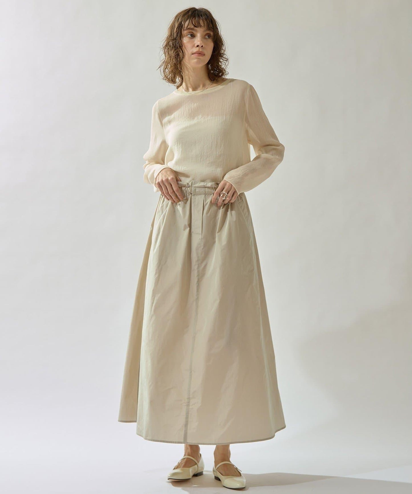 Drawing Numbers 三醋酸混紡透紗襯衫